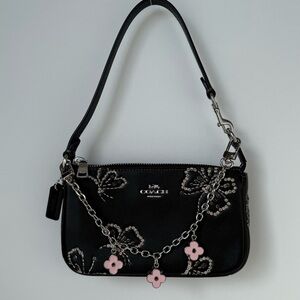 NWT Coach Nolita 19 Sparkly Butterfly Print Black CCf58 a free unbranded chain